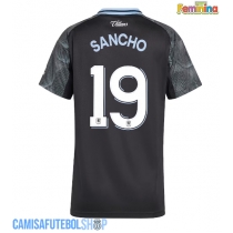 Camisa de time de futebol Aston Villa Jadon Sancho #19 Replicas 2º Equipamento Feminina 2025-26 Manga Curta